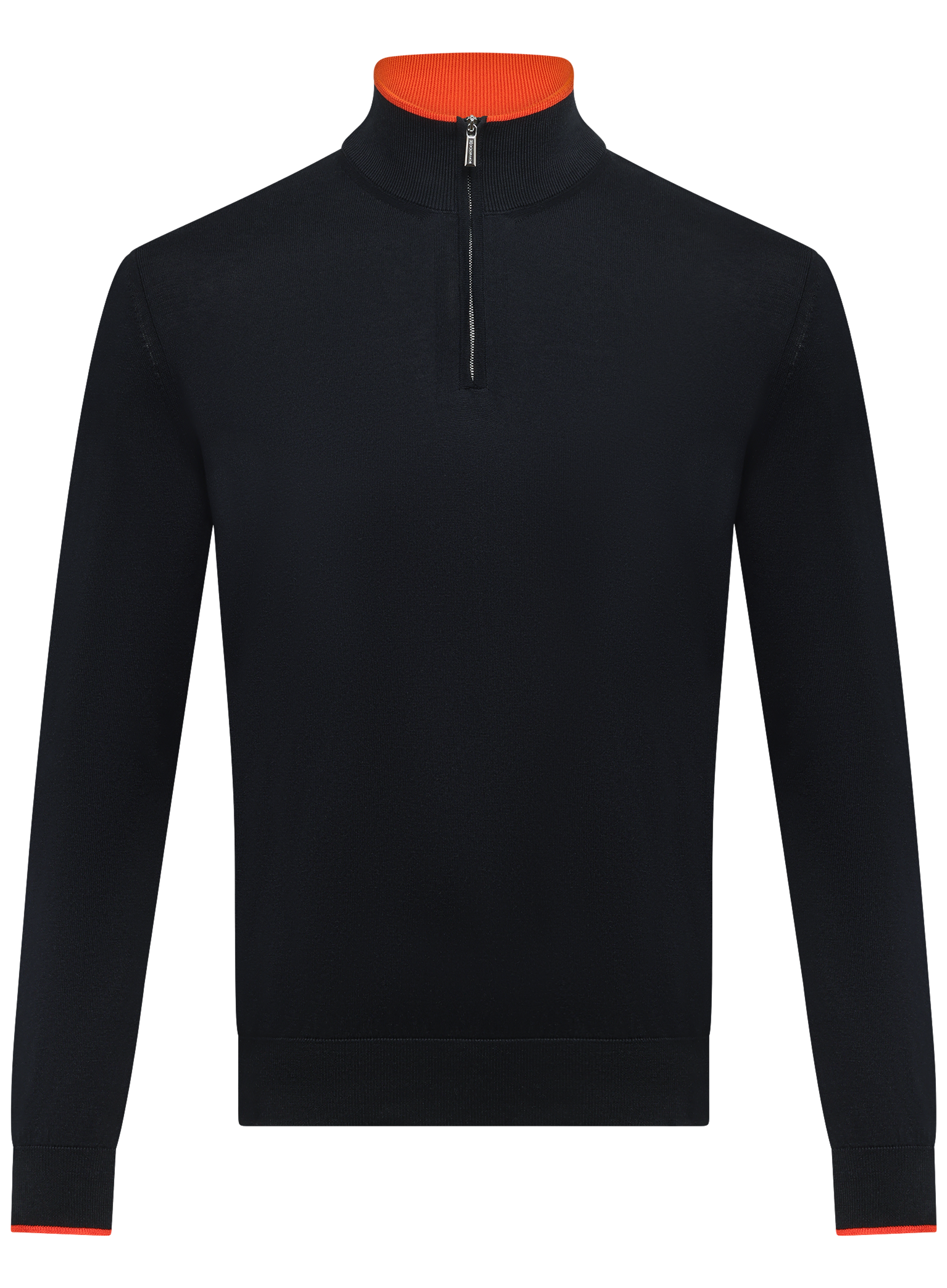 Half-zip trui van zijde en katoen | BLUE NAVY