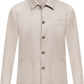 Shirt jacket van wol, zijde en linnen | Beige Melee