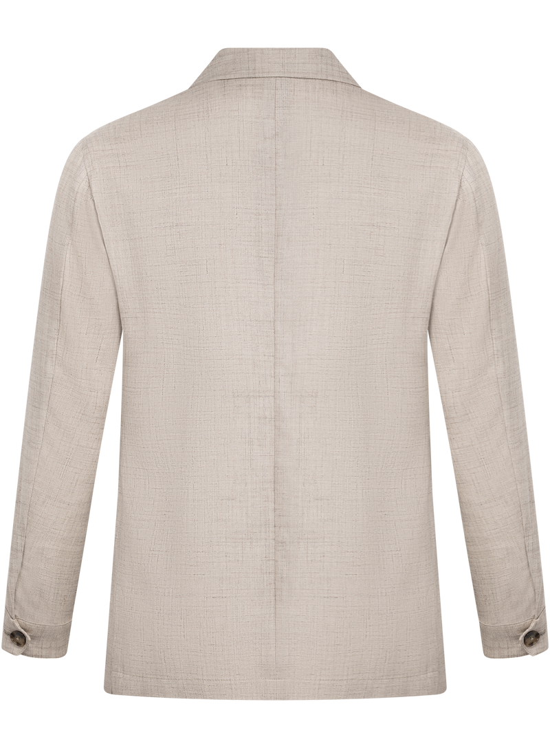 Shirt jacket van wol, zijde en linnen (loro piana-stof)