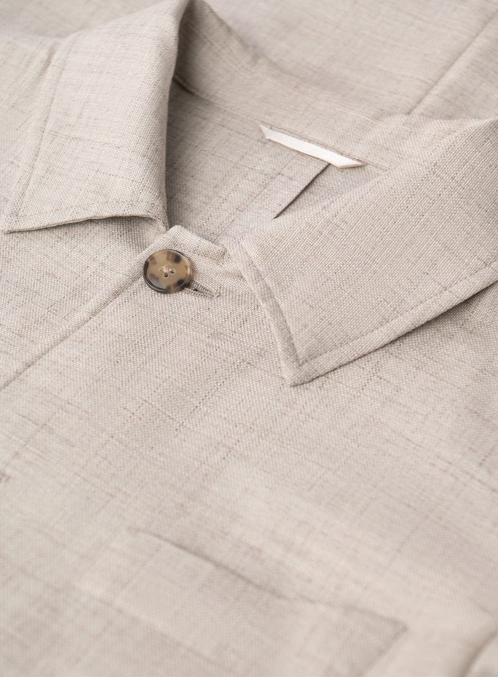 Shirt jacket van wol, zijde en linnen | FULL_WIDTH | Beige Melee