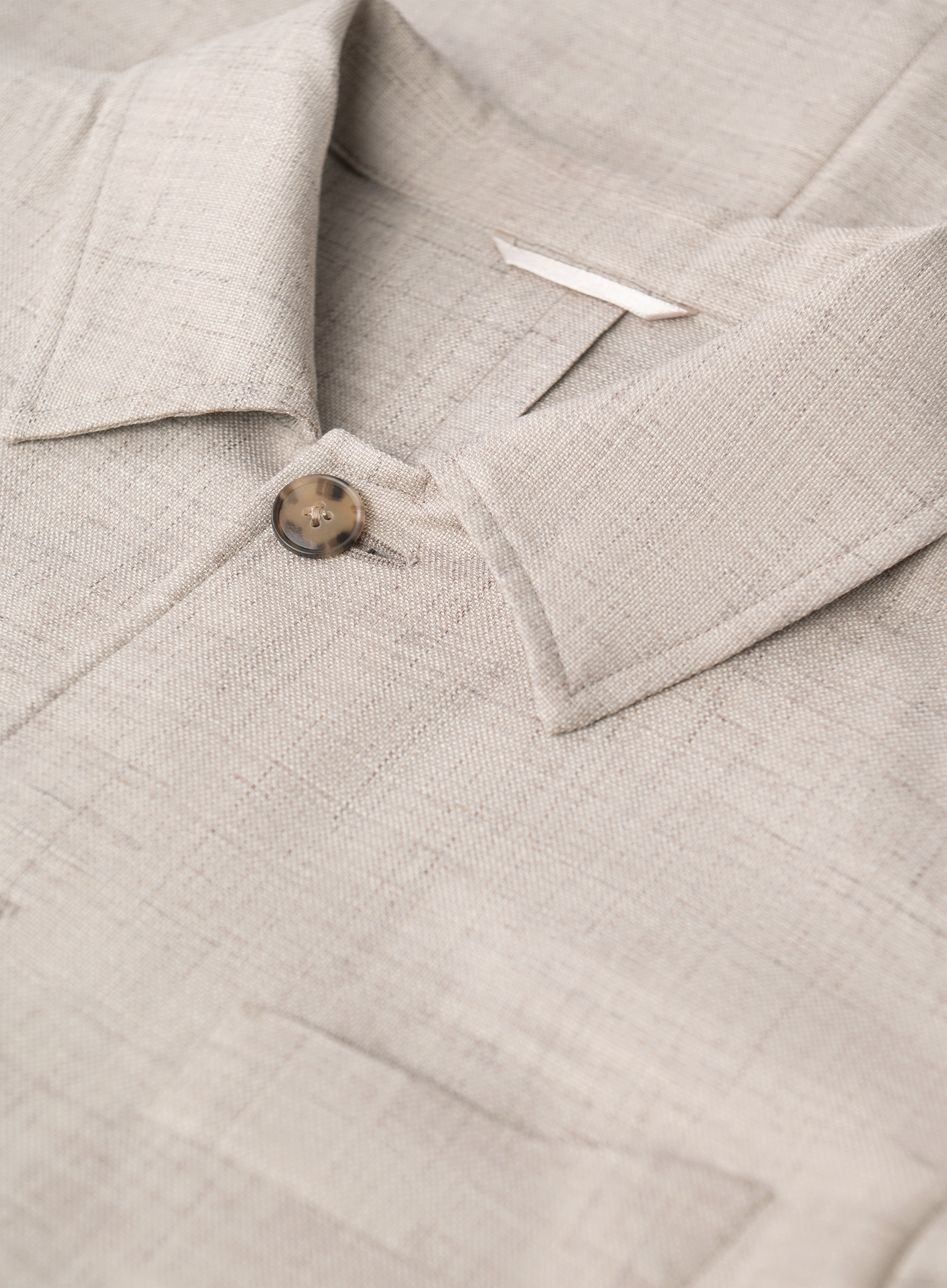 Shirt jacket van wol, zijde en linnen | Beige Melee