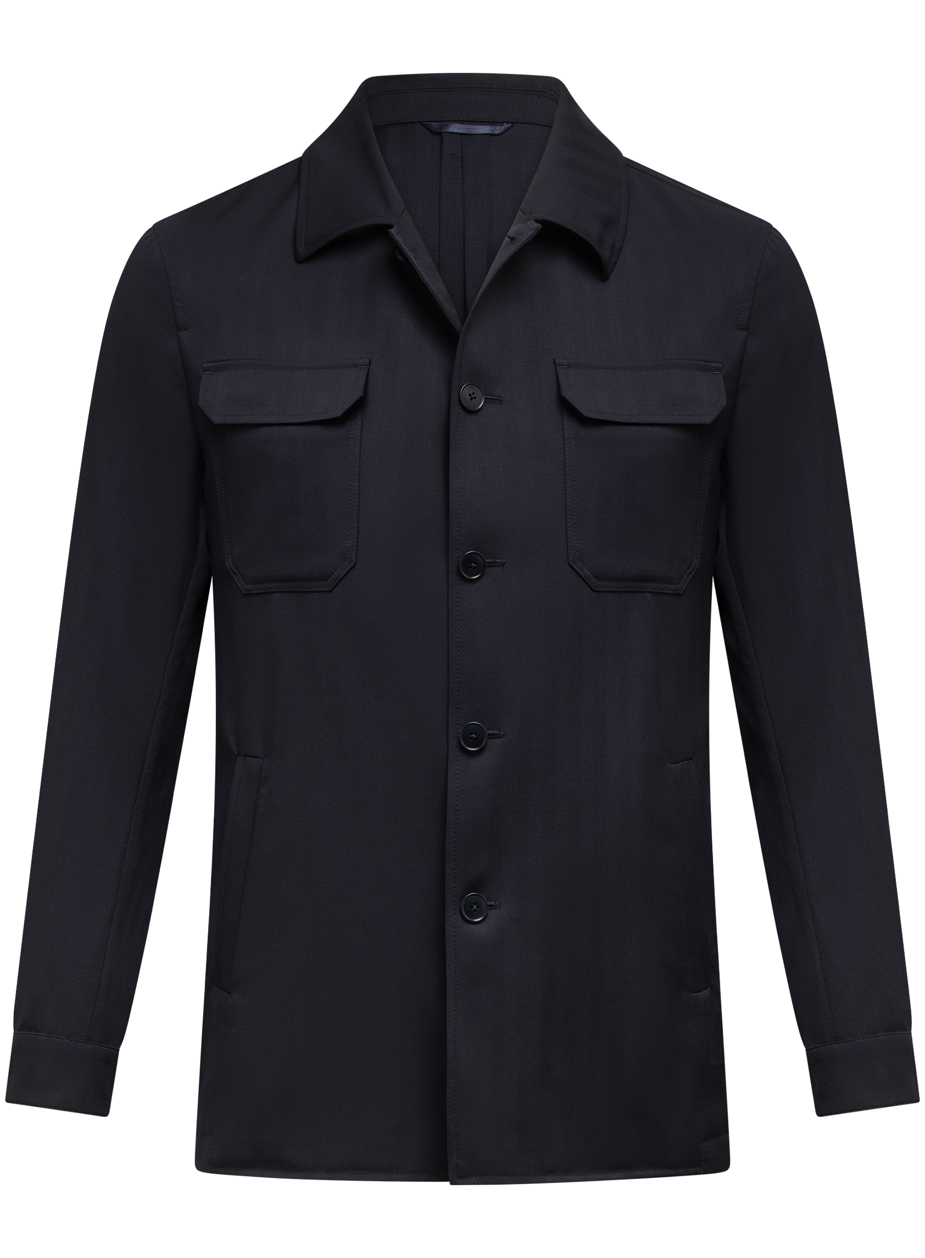 Pak van wol met shirt jacket | BLUE NAVY