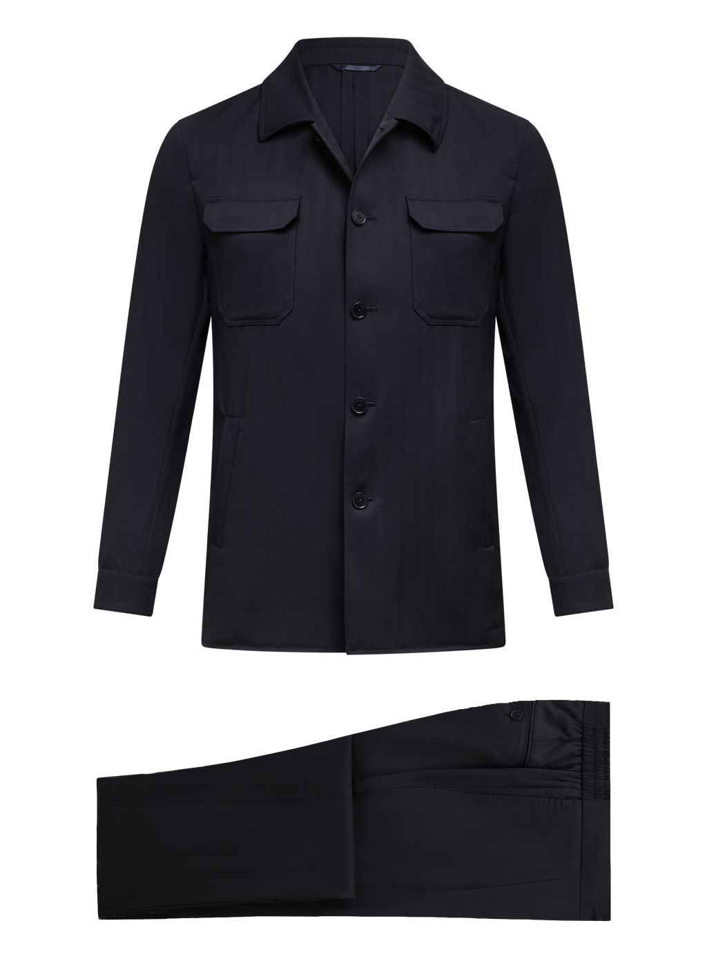 Pak van wol met shirt jacket | BLUE NAVY