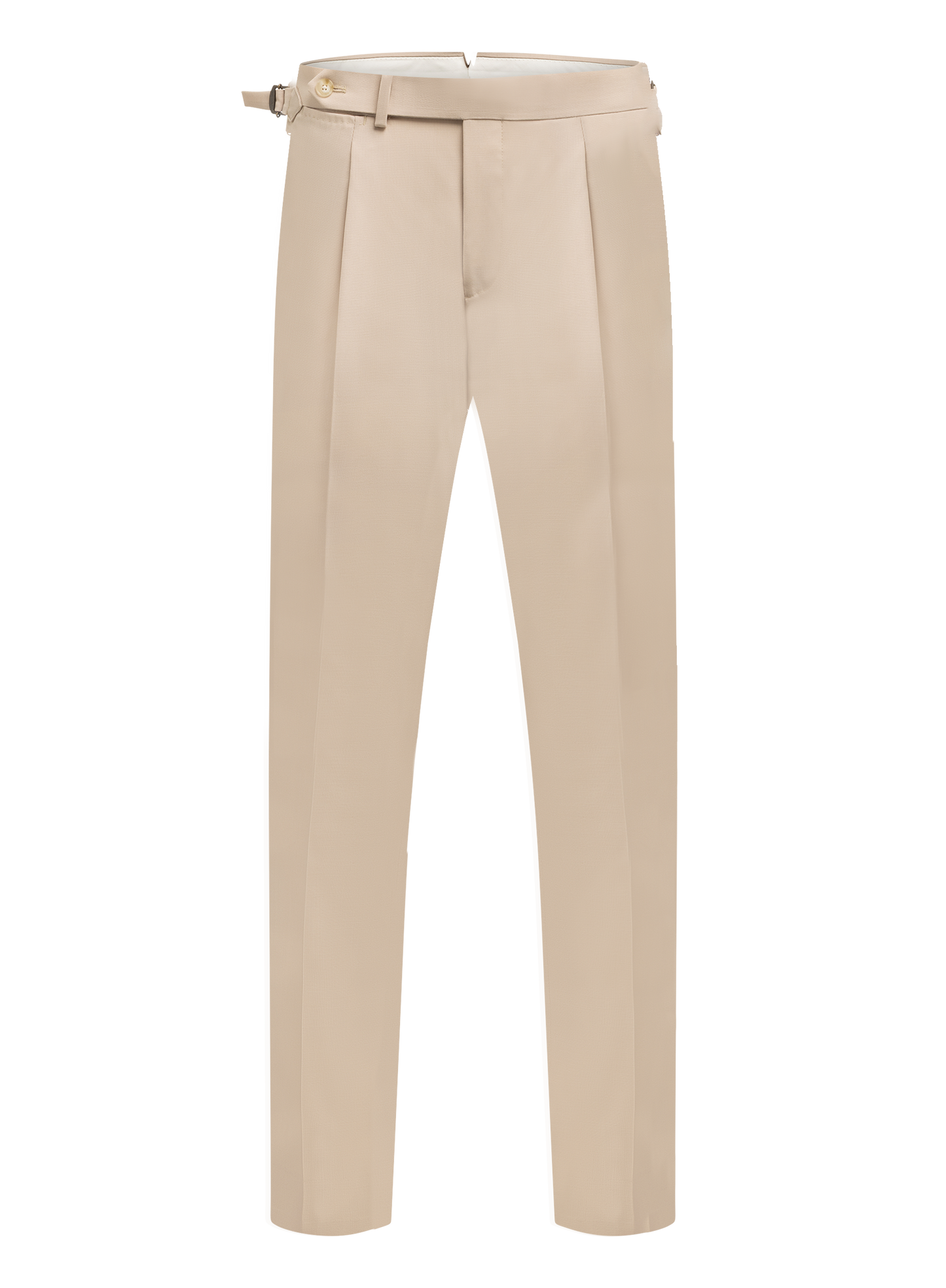 Bandplooi pantalon van wol | Beige