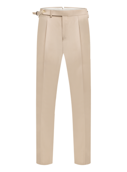 Bandplooi pantalon van wol | Beige