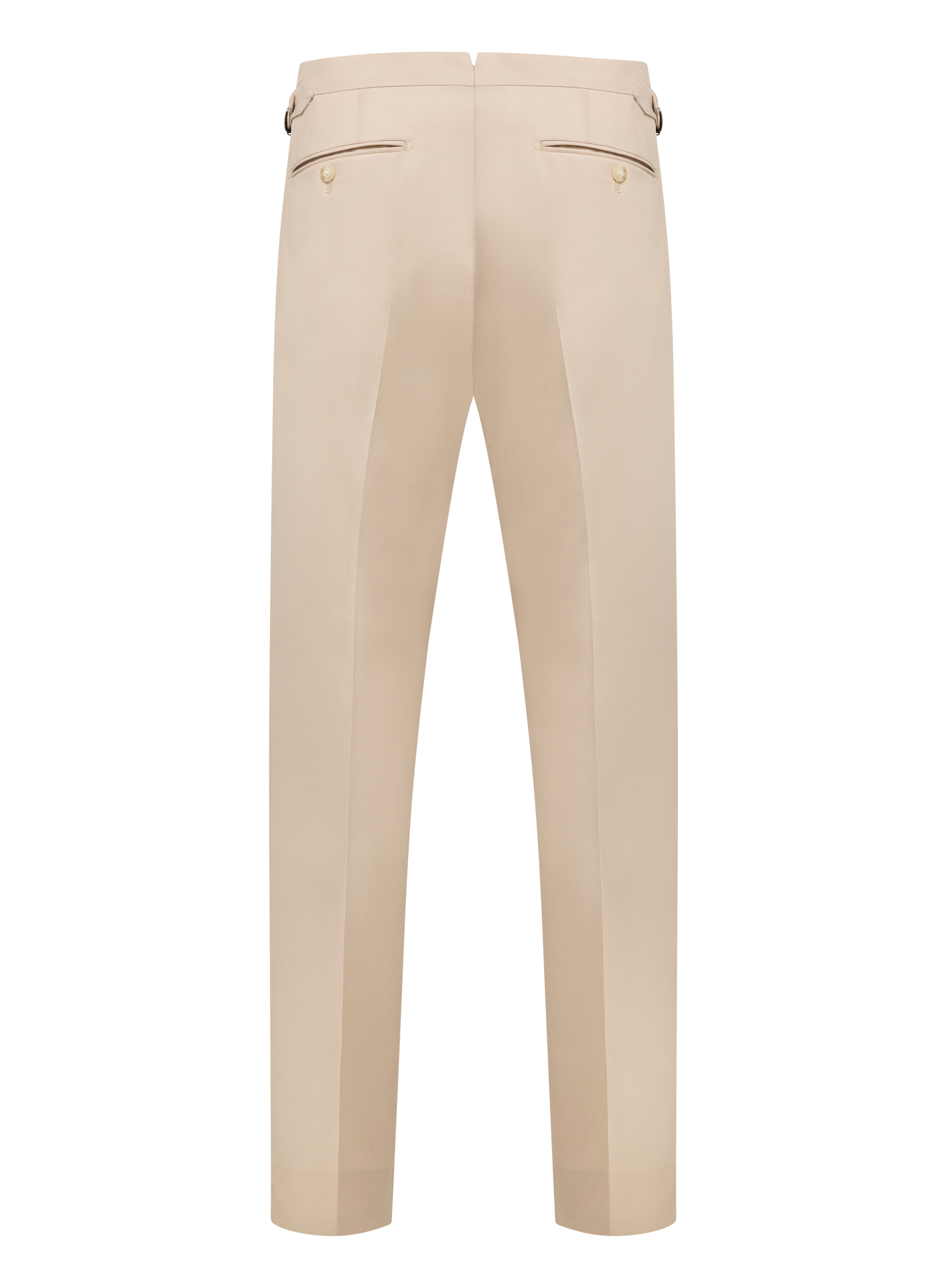 Bandplooi pantalon van wol | Beige