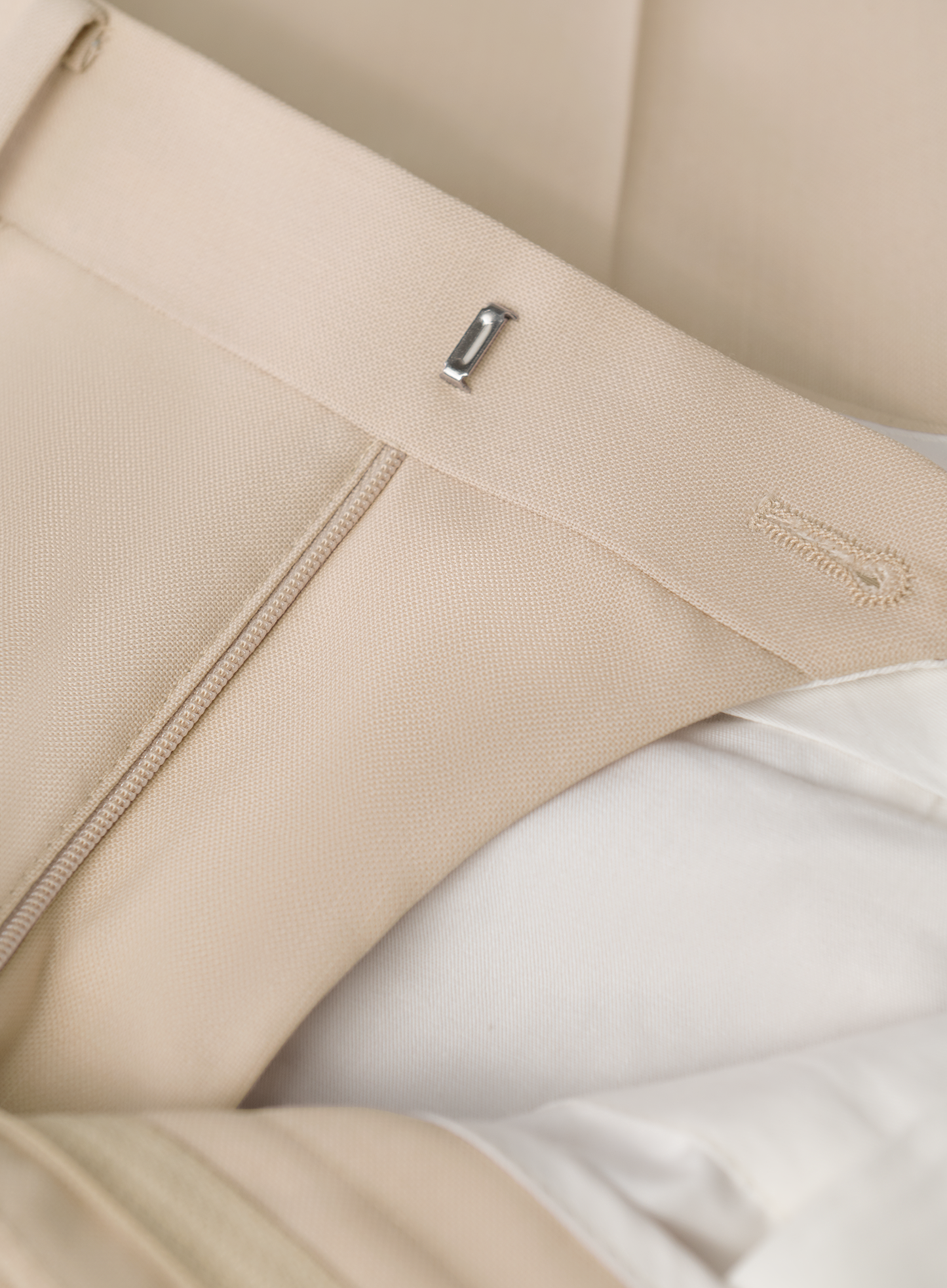 Bandplooi pantalon van wol | Beige