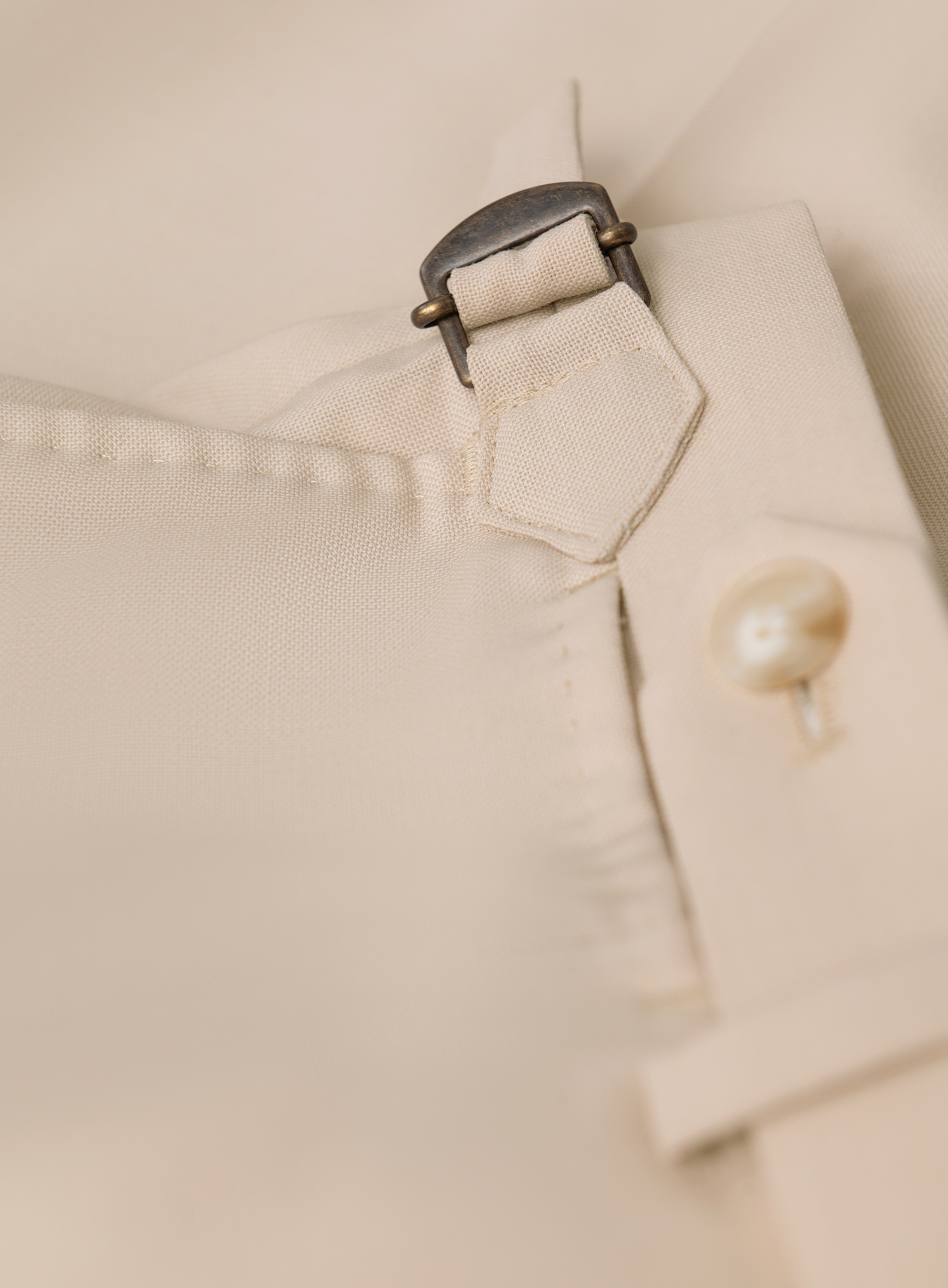 Bandplooi pantalon van wol | Beige