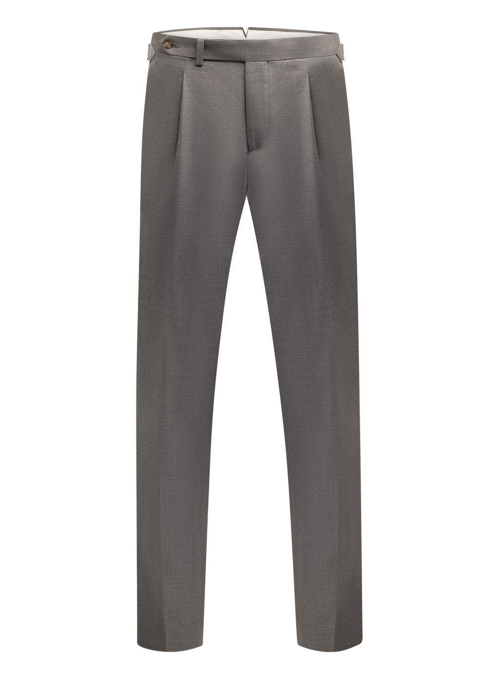 Bandplooi pantalon van wol en zijde | Grijs