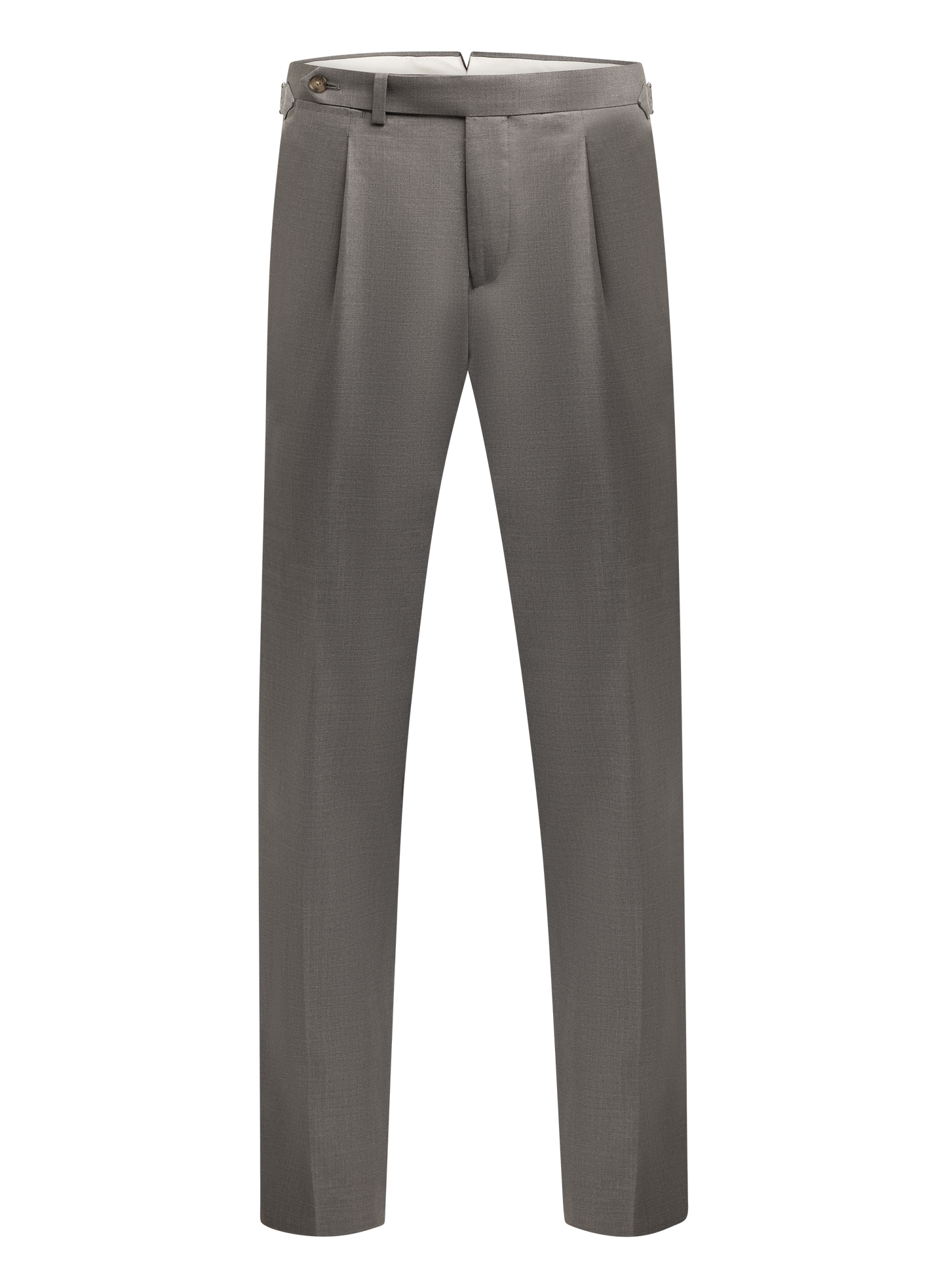 Bandplooi pantalon van wol en zijde | Grijs