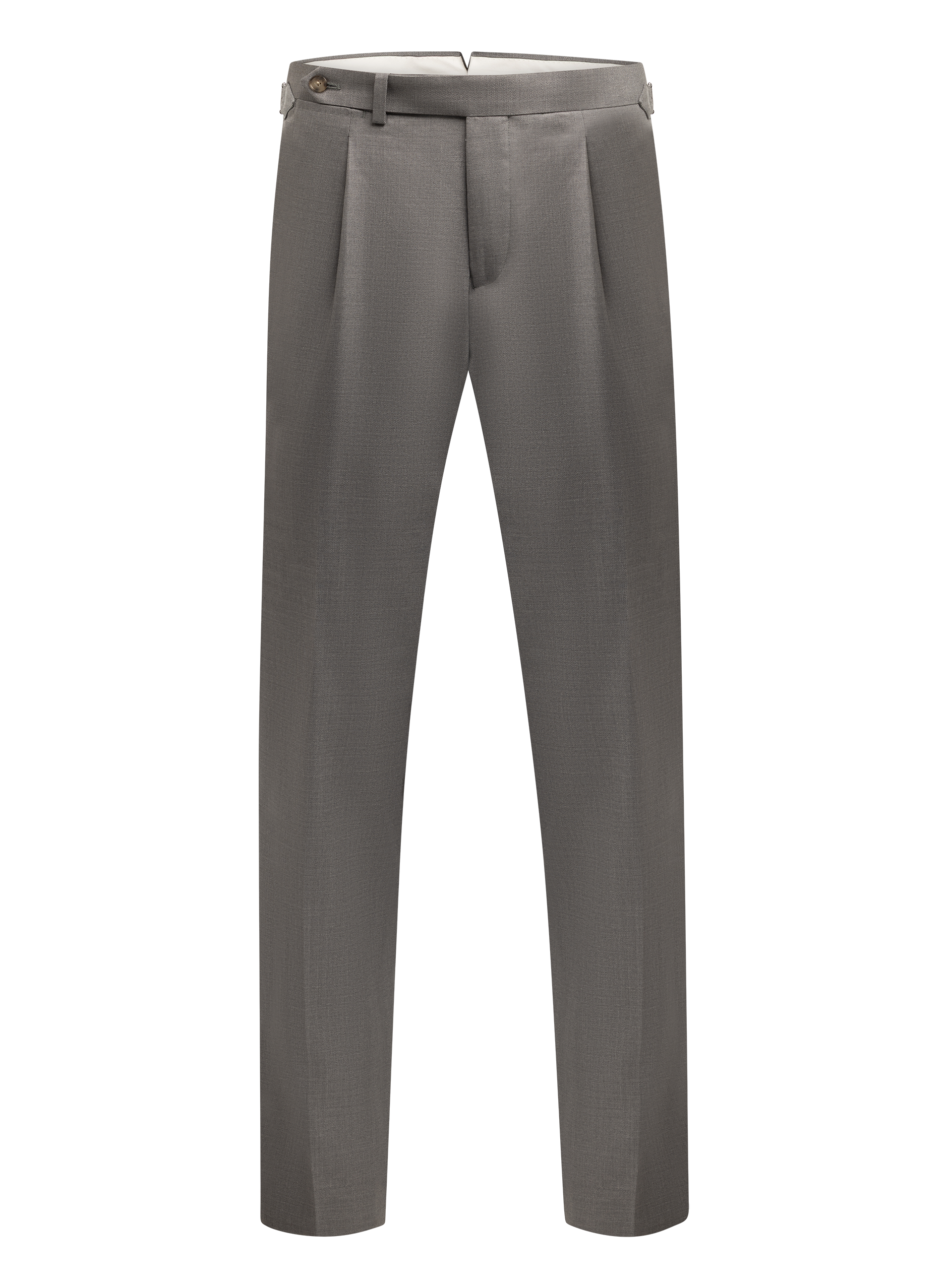 Bandplooi pantalon van wol en zijde | Grijs