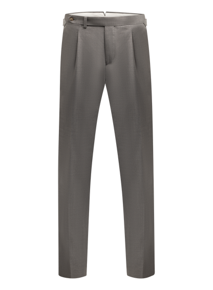 Bandplooi pantalon van wol en zijde | Grijs