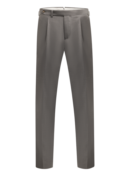 Bandplooi pantalon van wol en zijde | Grijs