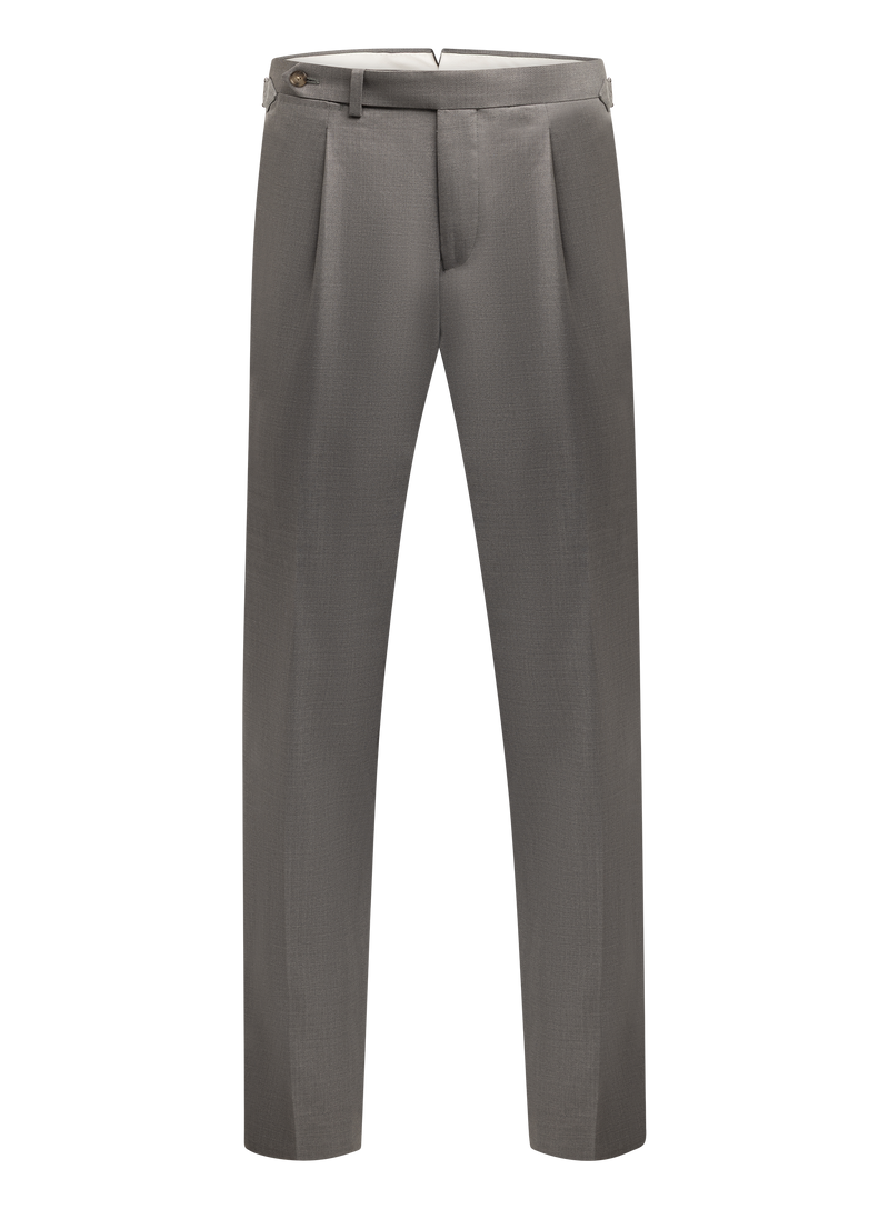 Bandplooi pantalon van wol en zijde | Grijs