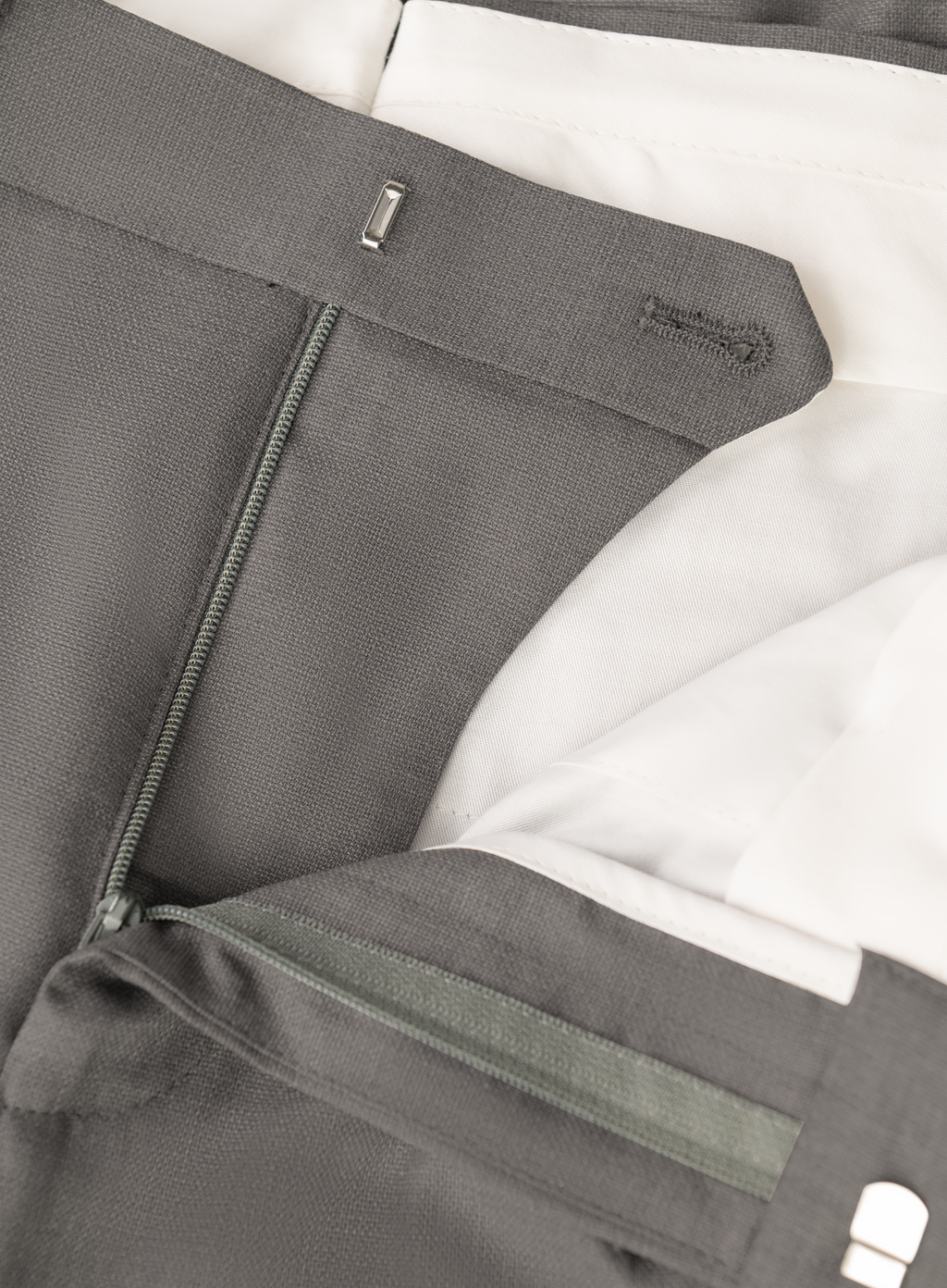 Bandplooi pantalon van wol en zijde | FULL_WIDTH | Grijs