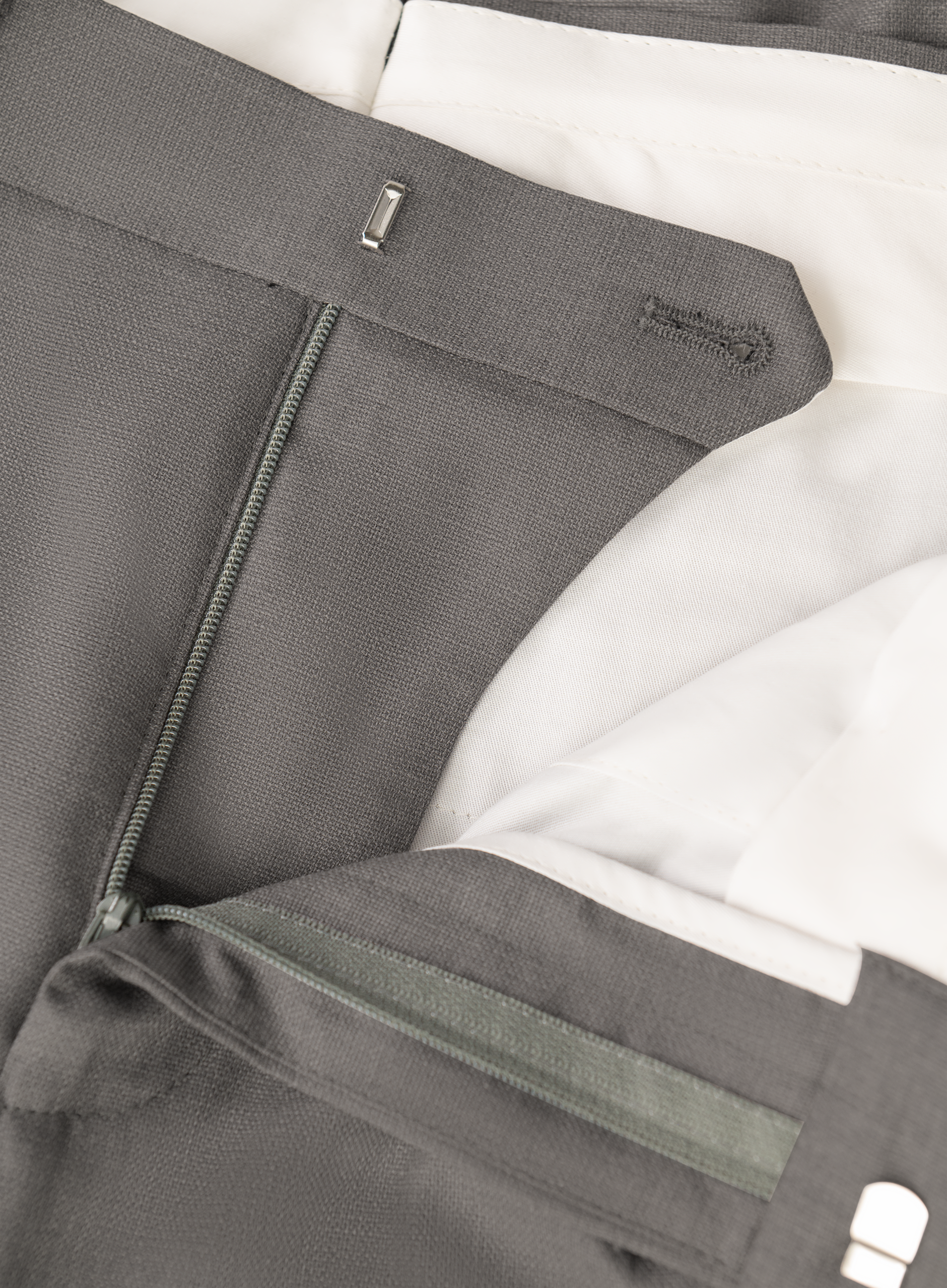 Bandplooi pantalon van wol en zijde | Grijs