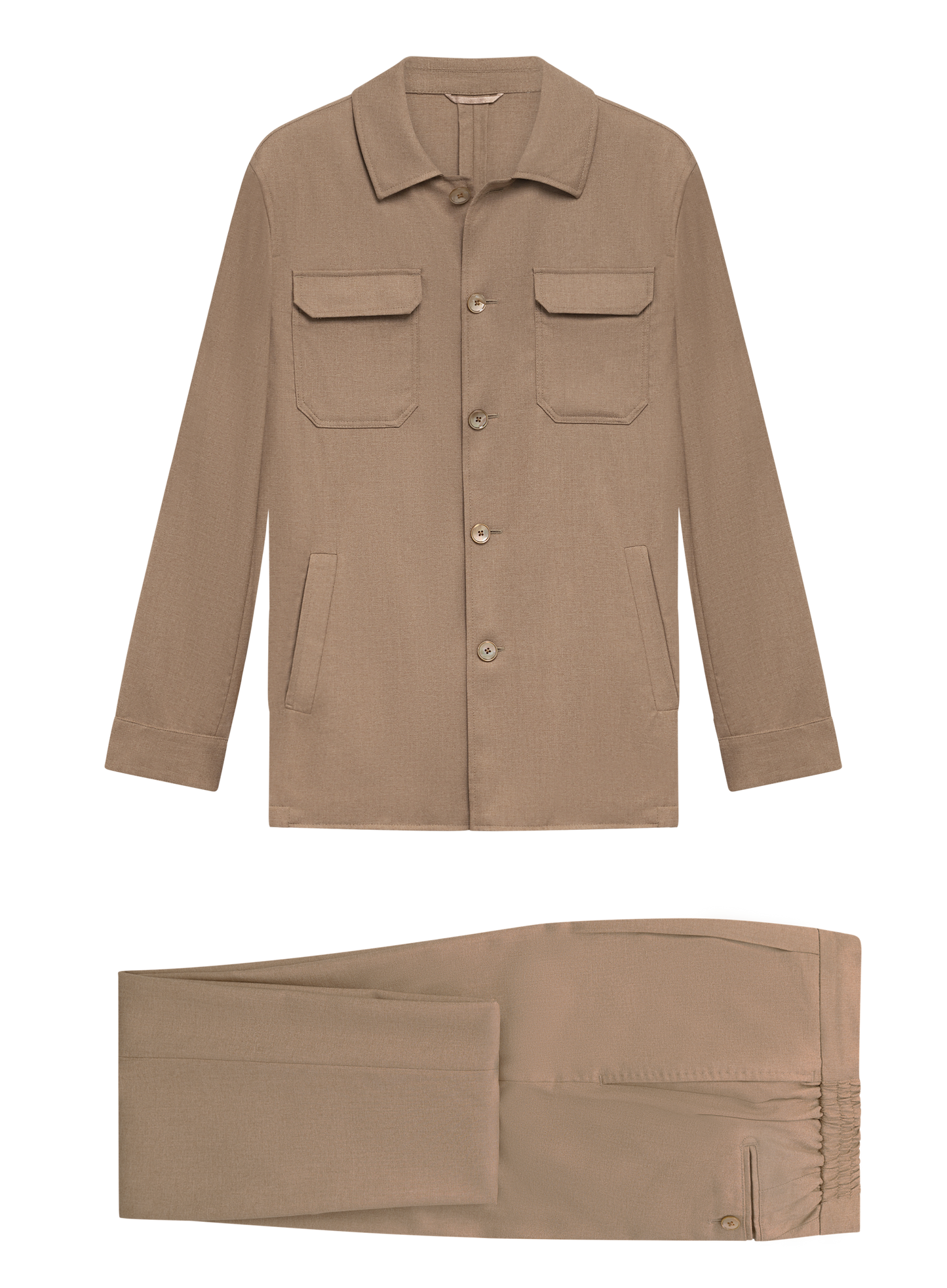 Pak met shirt jacket | Licht Bruin