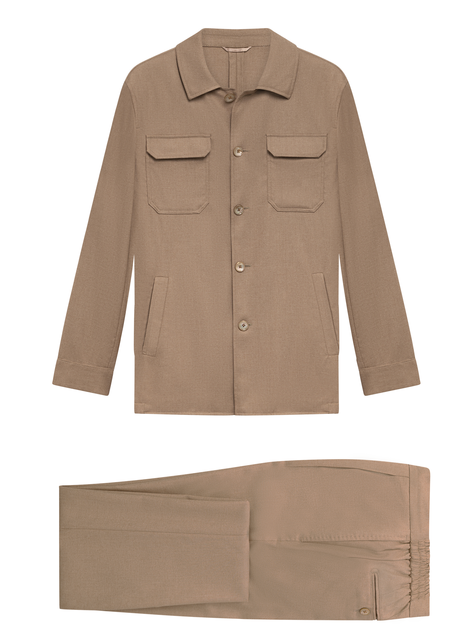 Pak met shirt jacket | Licht Bruin