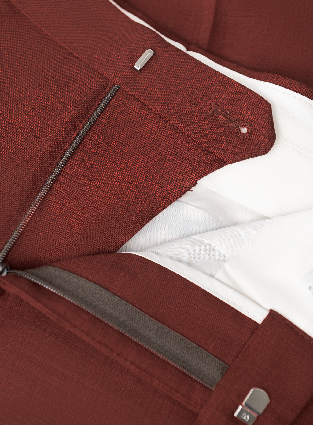 Pak van wol en linnen met safari jacket | FULL_WIDTH | Rood