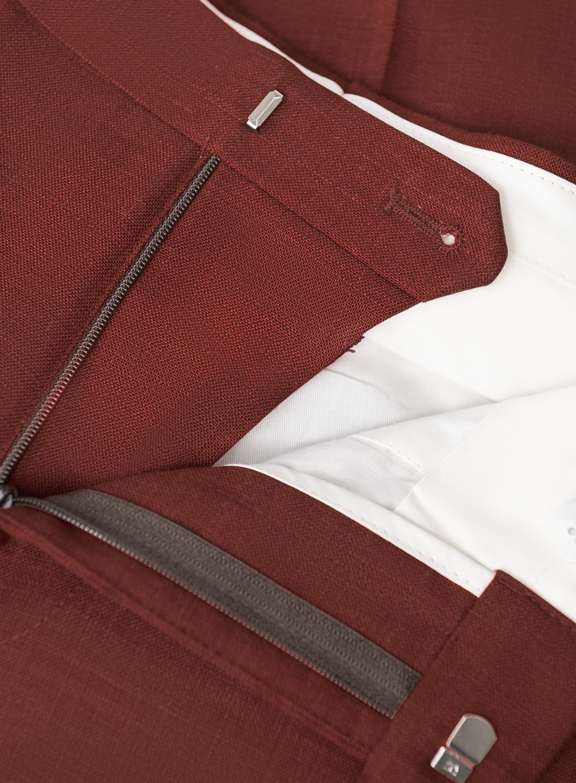 Pak van wol en linnen met safari jacket | FULL_WIDTH | Rood