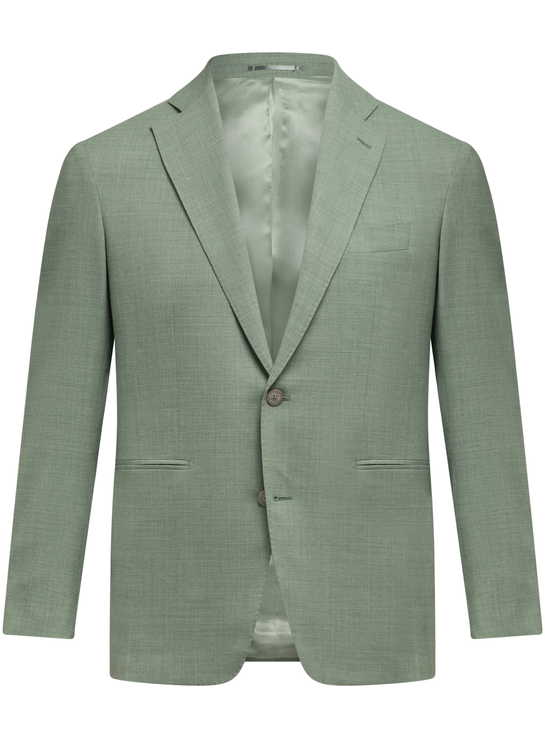 Driedelig pak van wol en linnen | Groen