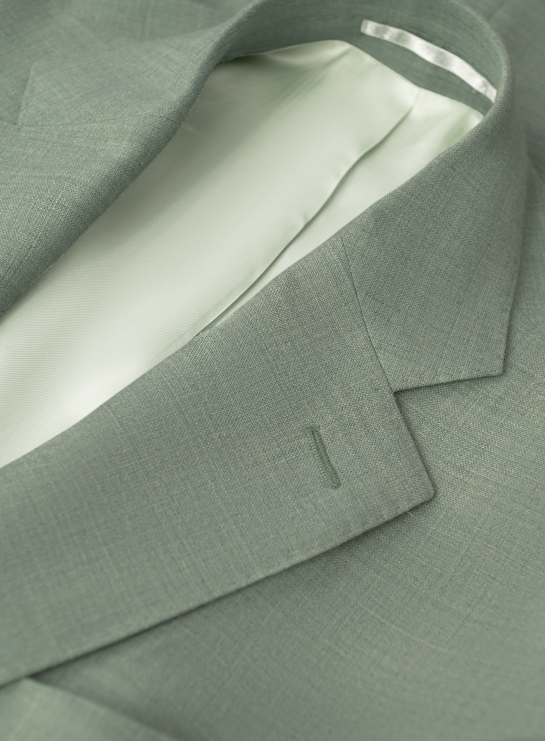 Driedelig pak van wol en linnen | Groen