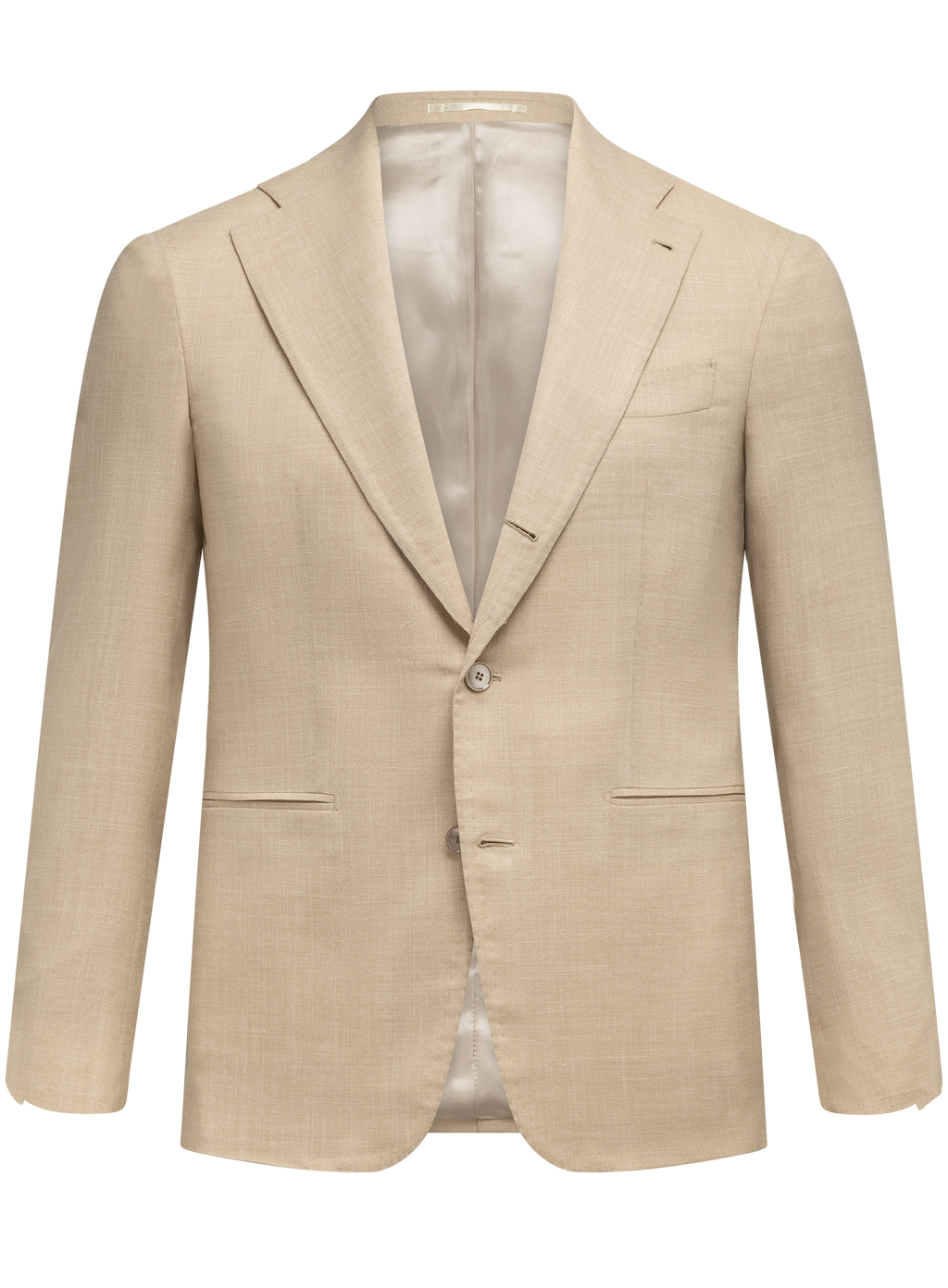 Pak van wol, zijde en linnen (loro piana-stof) | Beige