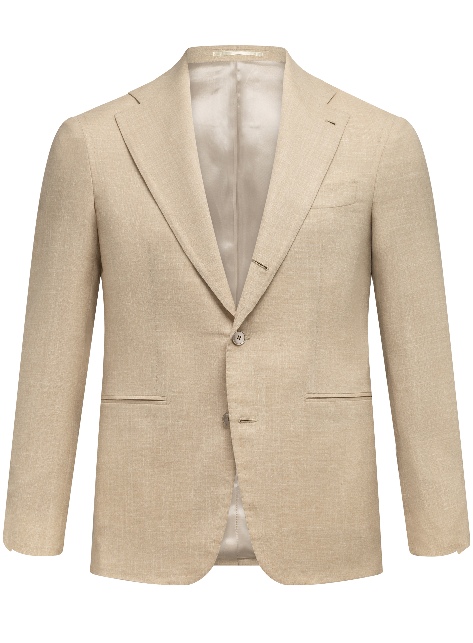 Pak van wol, zijde en linnen (loro piana-stof) | Beige