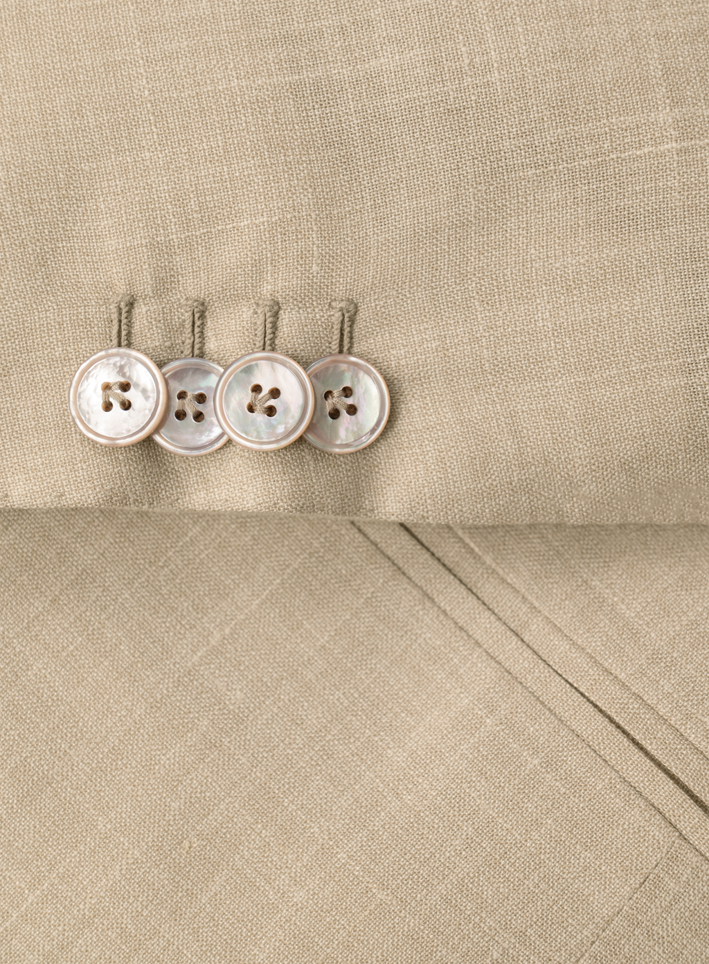 Pak van wol, zijde en linnen (loro piana-stof) | FULL_WIDTH | Beige