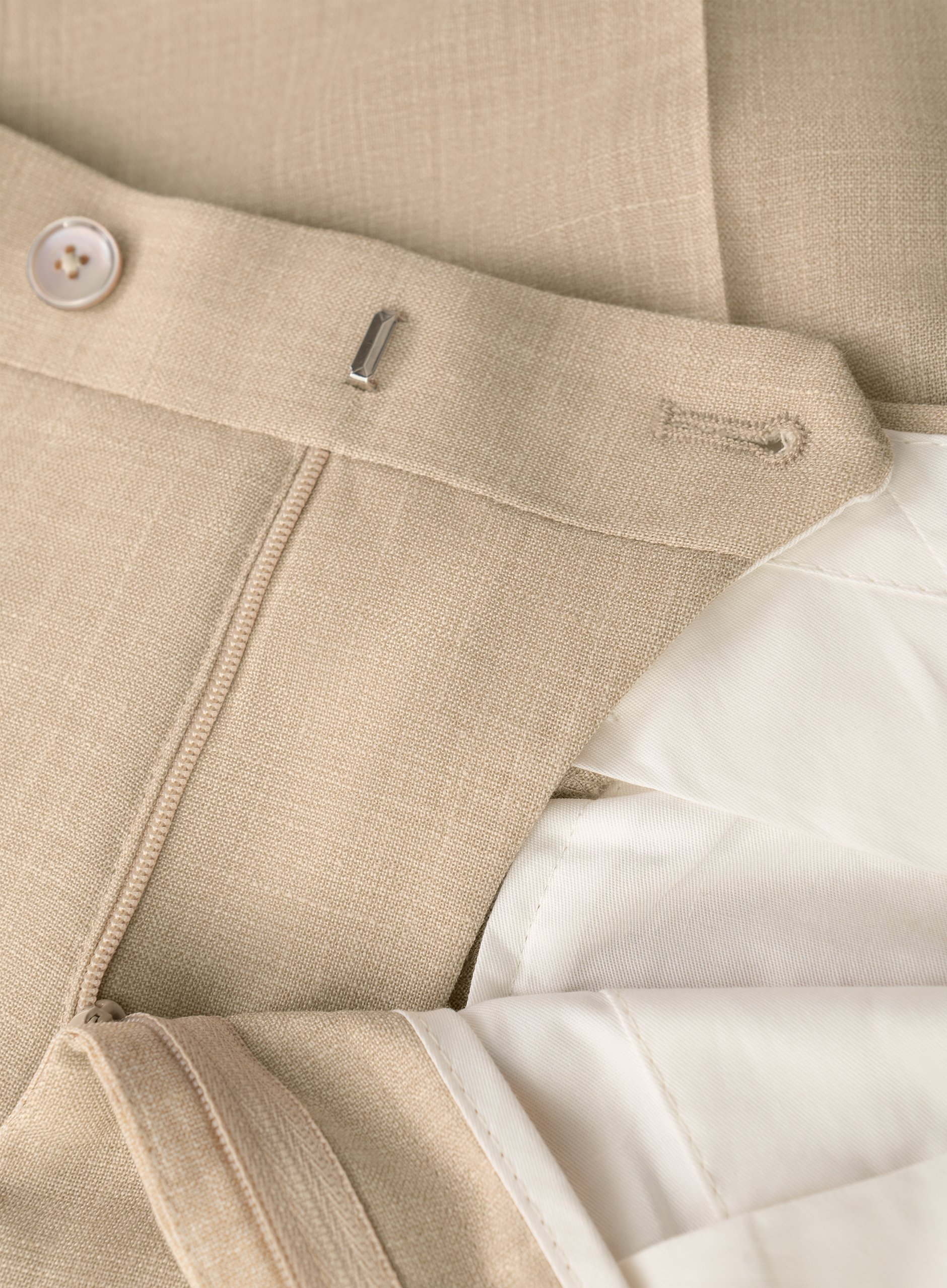 Pak van wol, zijde en linnen (loro piana-stof) | FULL_WIDTH | Beige