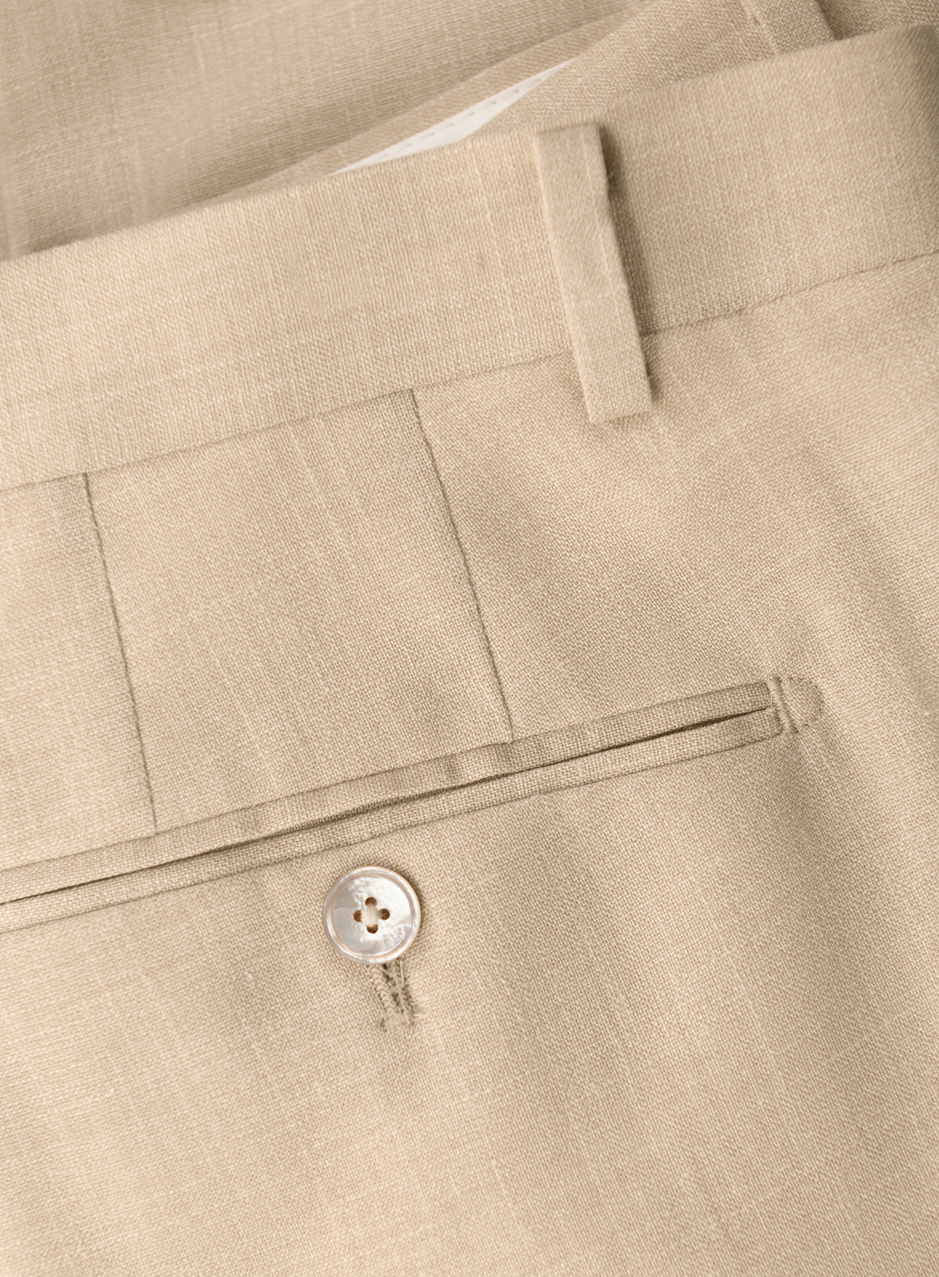 Pak van wol, zijde en linnen (loro piana-stof) | FULL_WIDTH | Beige