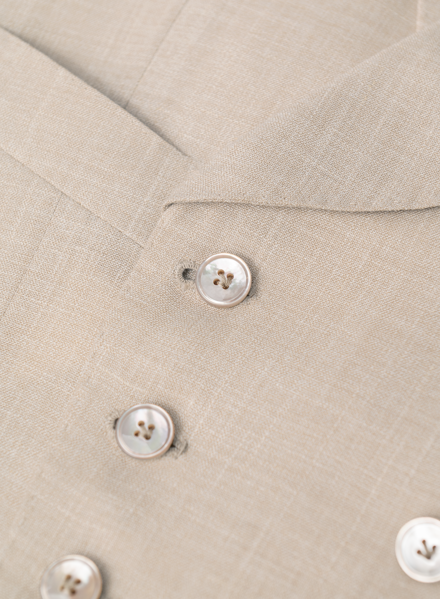 Gilet van wol, zijde en linnen | Beige