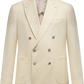 Double breasted jasje van wol, zijde en linnen | L.BEIGE