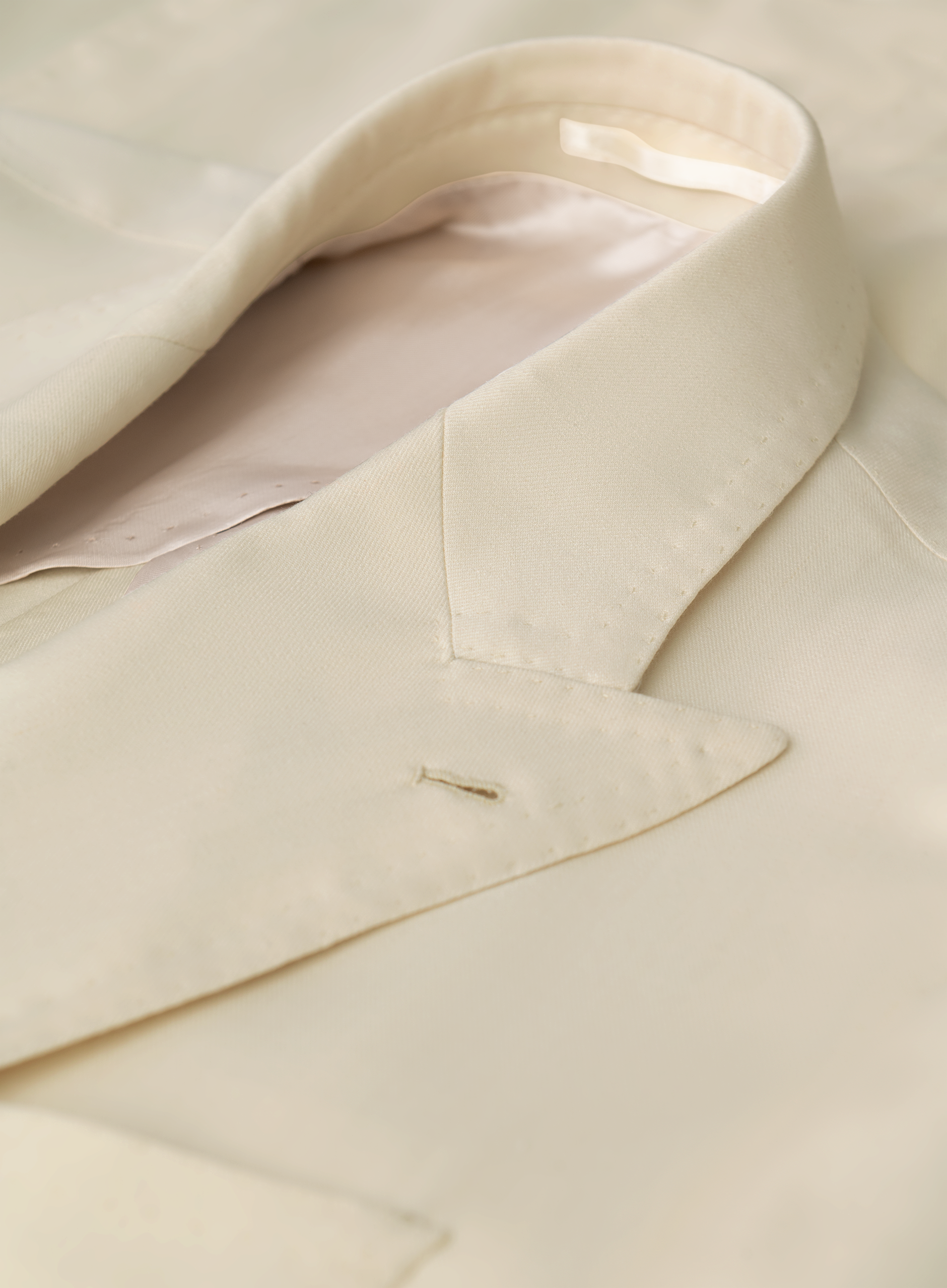 Double breasted jasje van wol, zijde en linnen | L.BEIGE