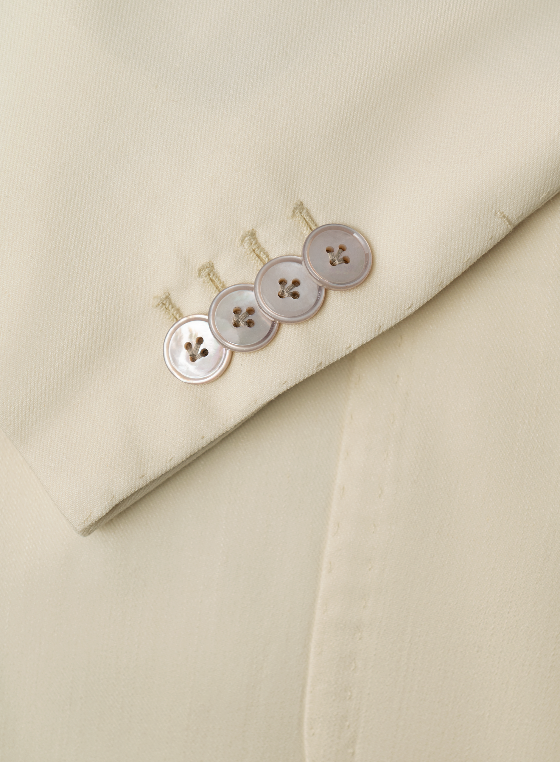 Double breasted jasje van wol, zijde en linnen | L.BEIGE