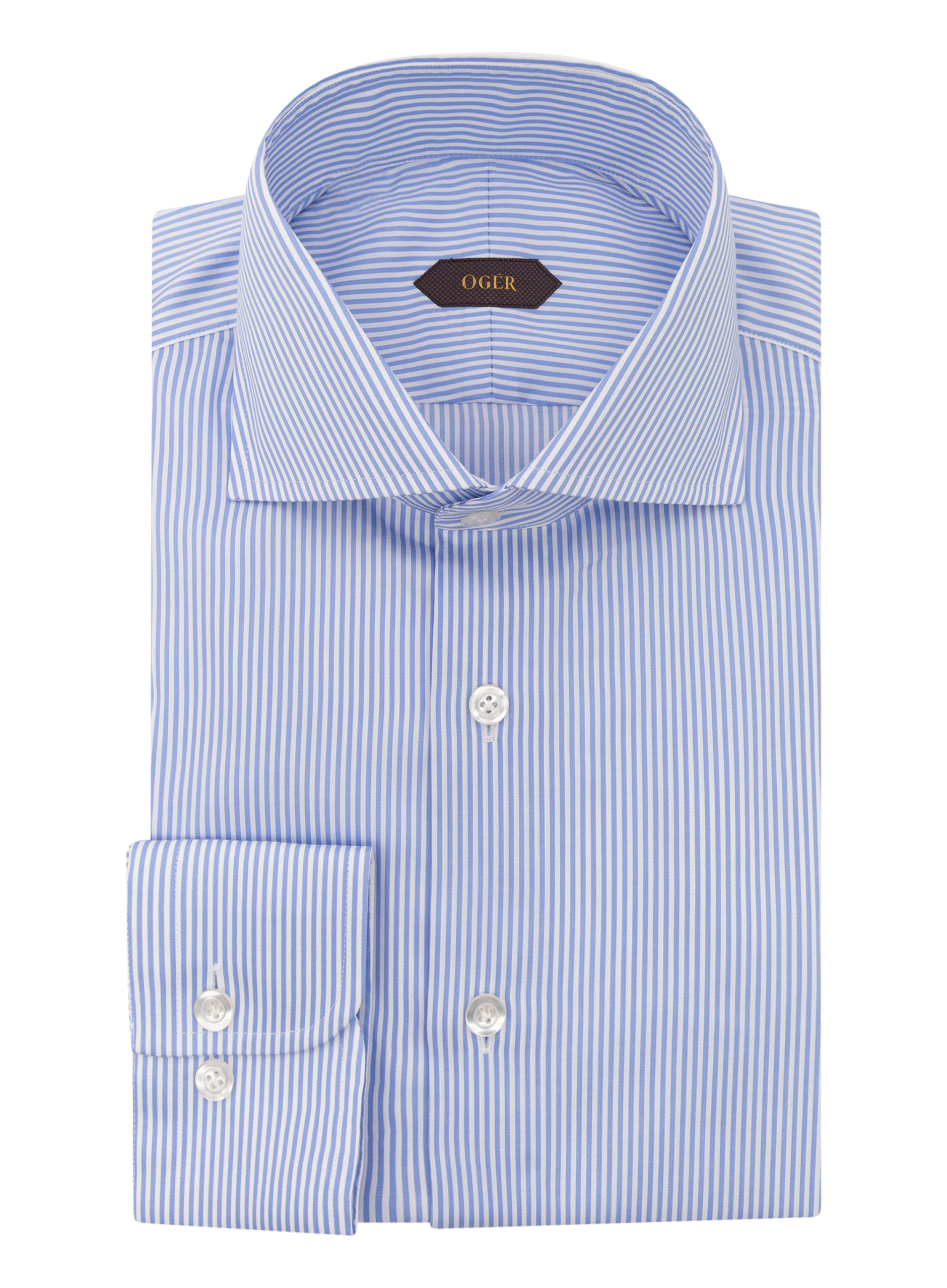 Gestreept katoenen shirt | FULL_WITH | Blauw