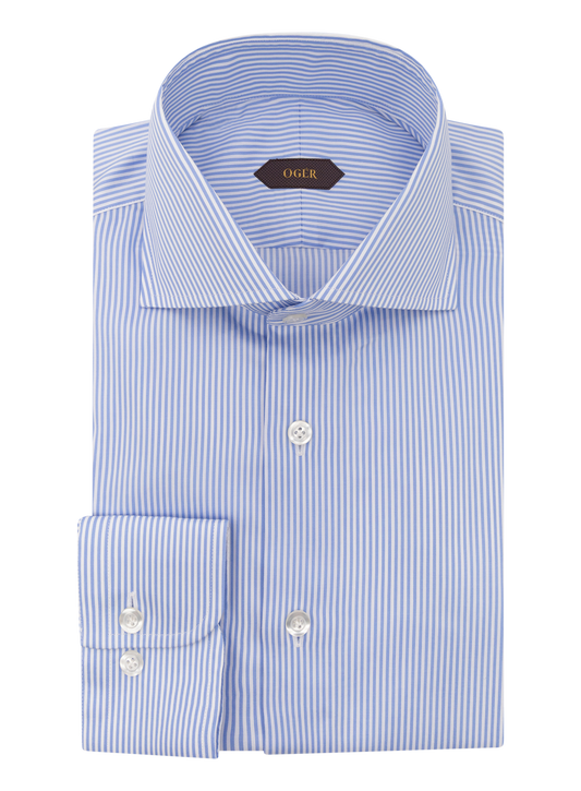 Gestreept katoenen shirt | FULL_WITH | Blauw