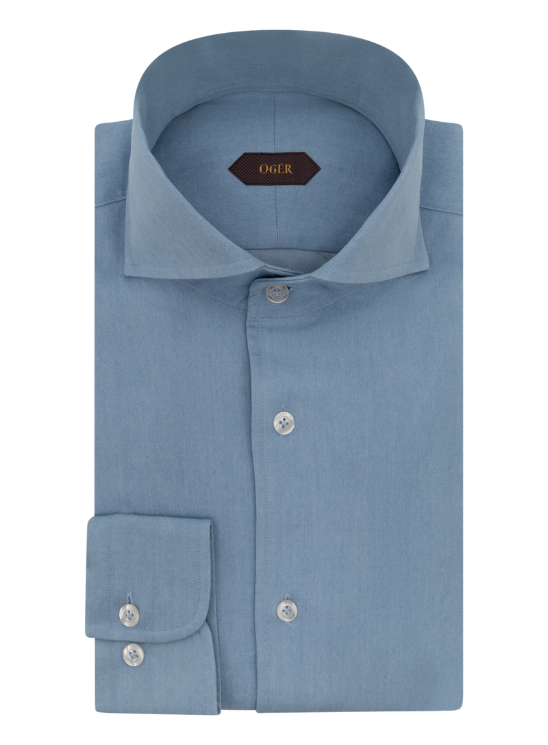 Denim overhemd van katoen | L.Blauw