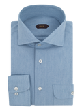 Gemêleerd overhemd van katoen | Blauw