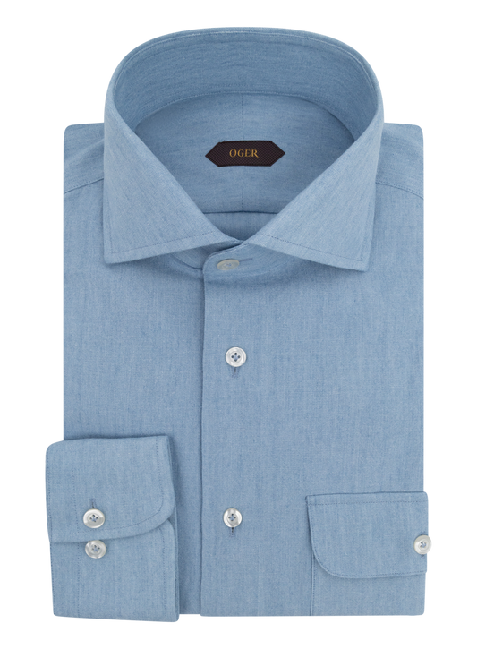 Katoen shirt | FULL_WIDTH | Blauw