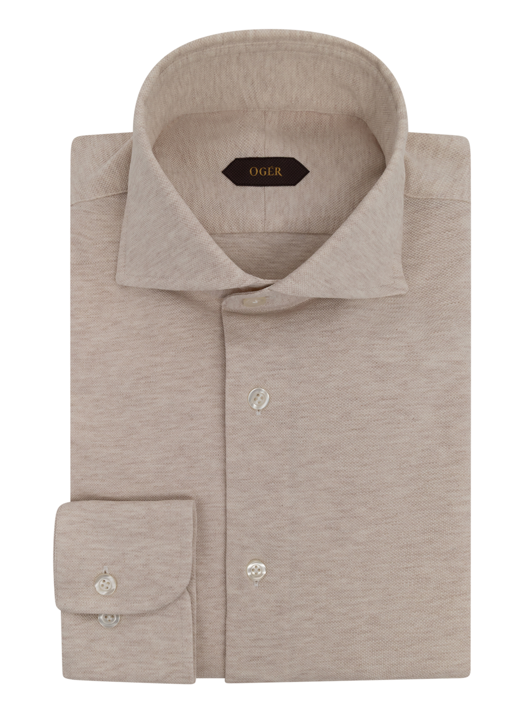 Gemêleerd overhemd van katoen | Beige