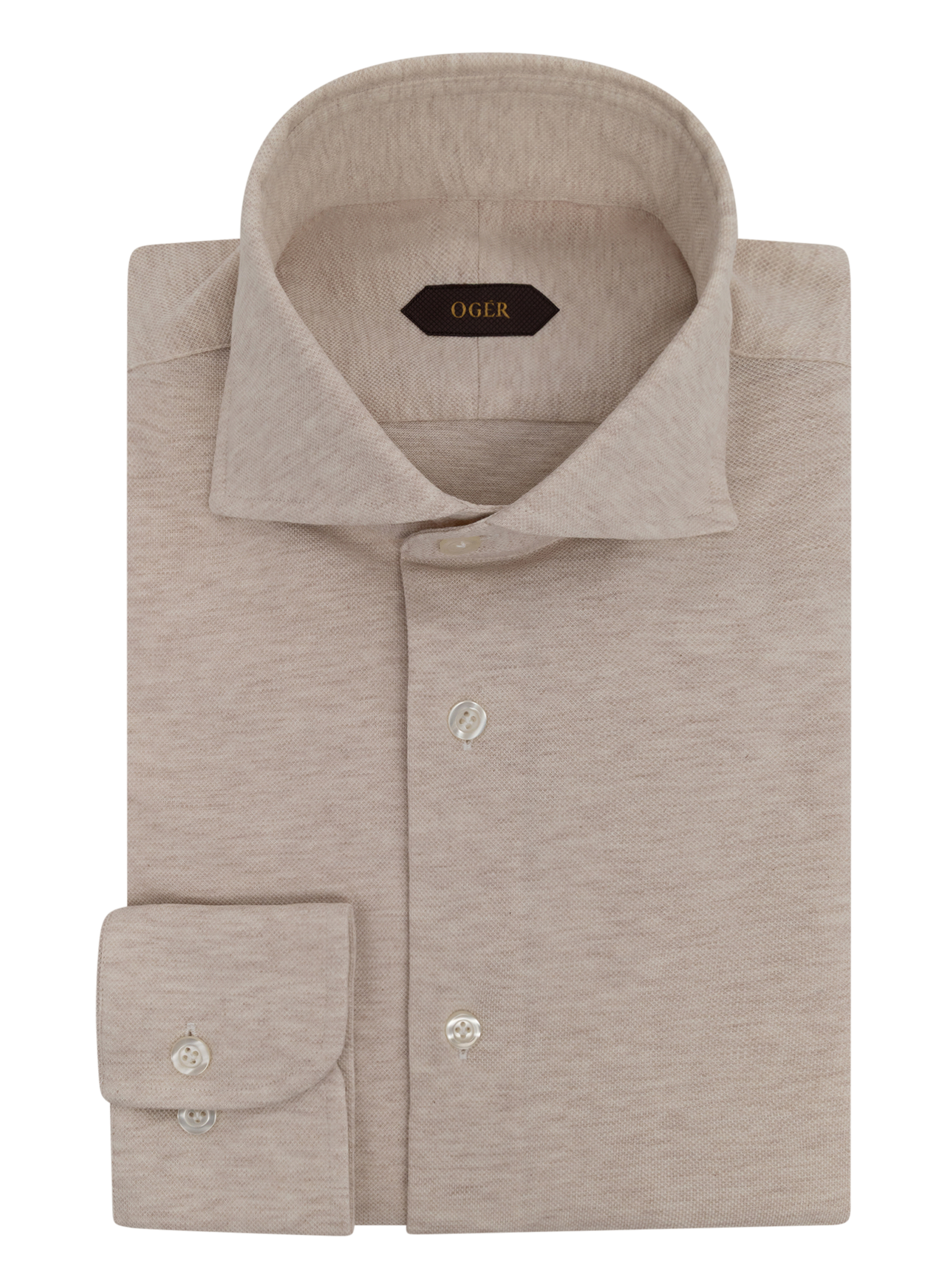 Gemêleerd overhemd van katoen | Beige