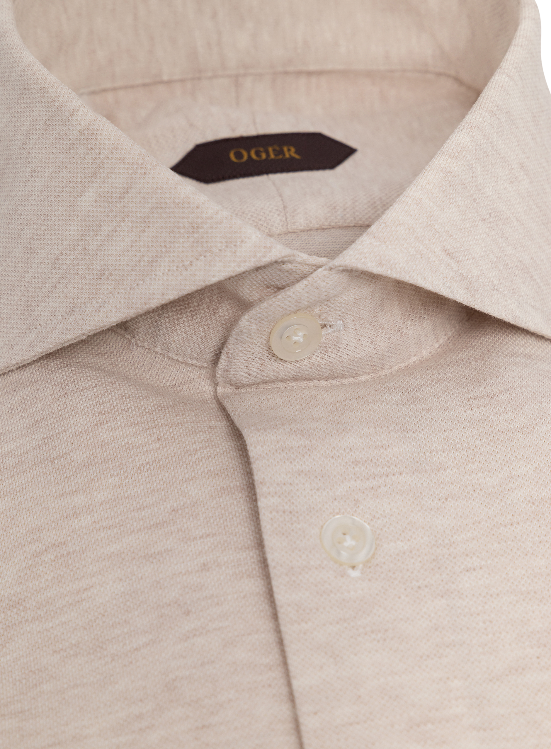Gemêleerd overhemd van katoen | FULL_WIDTH | Beige