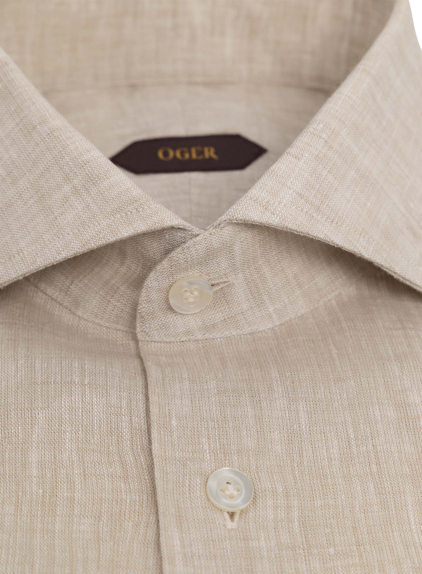 Gemêleerd linnen shirt | FULL_WIDTH | Beige