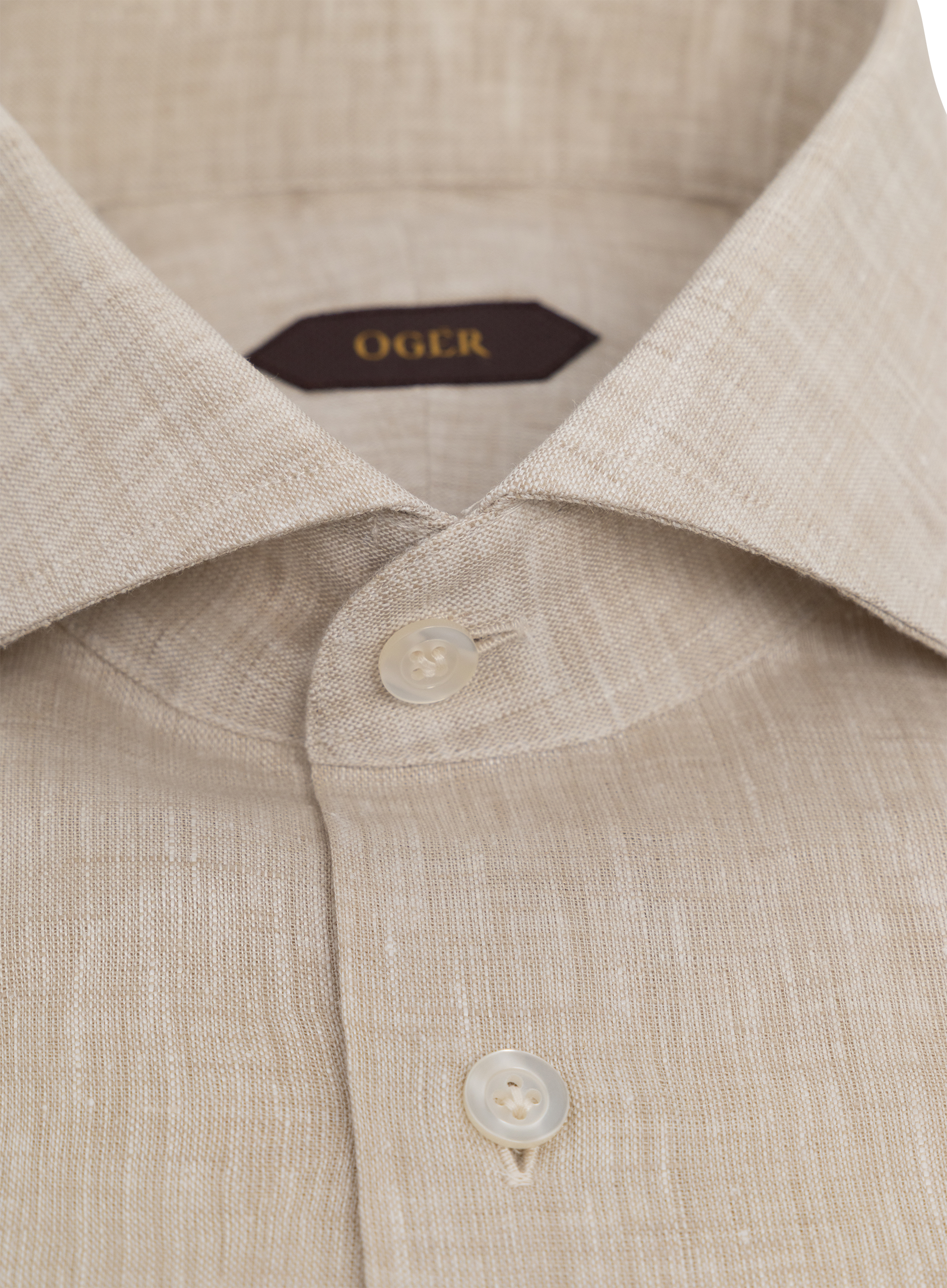 Gemêleerd linnen shirt | FULL_WIDTH | Beige