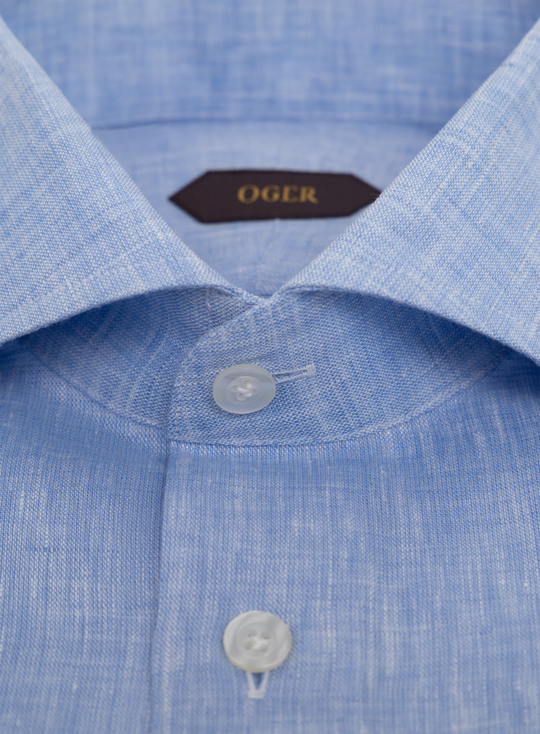 Gemêleerd linnen shirt | FULL_WIDTH | L.Blauw