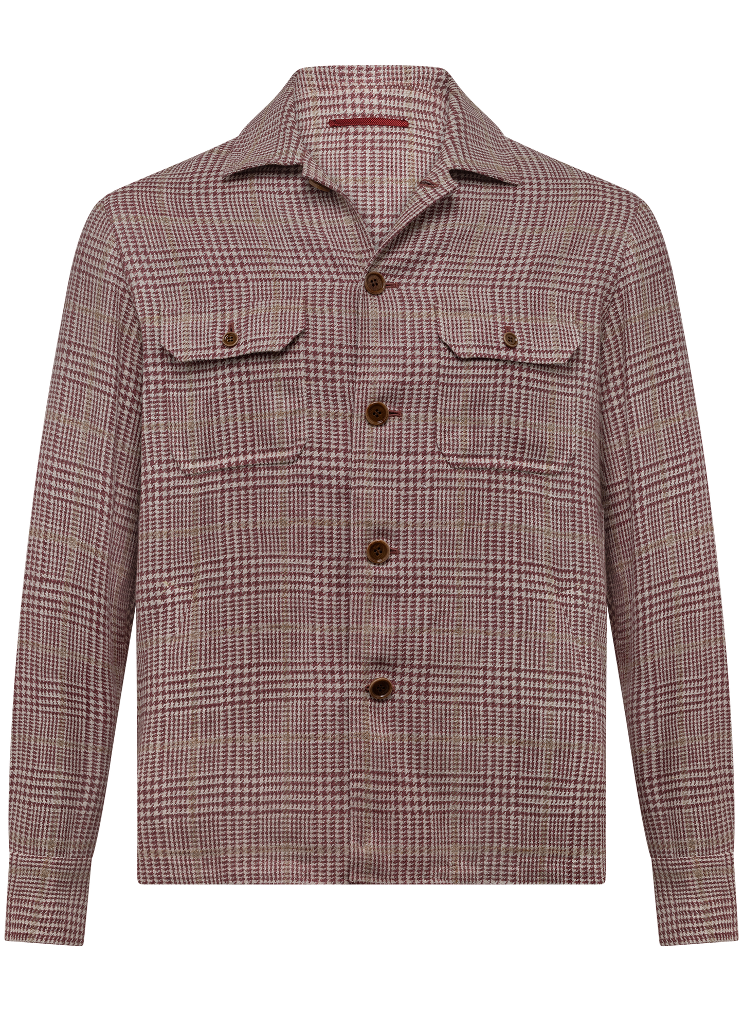Glencheck overshirt van zijde, linnen en katoen | Multicolor