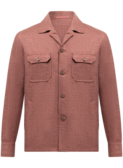 Overshirt van wol, zijde en linnen | FULL_WIDTH | Bordeaux