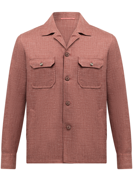 Overshirt van wol, zijde en linnen | FULL_WIDTH | Bordeaux