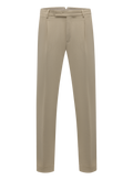 Bandplooi broek van katoen en linnen | Beige